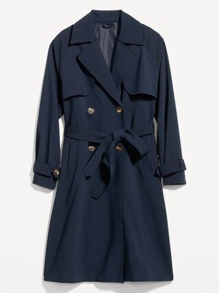 Double-Breasted Tie-Belt Trench Coat for Women | Old Navy (US)
