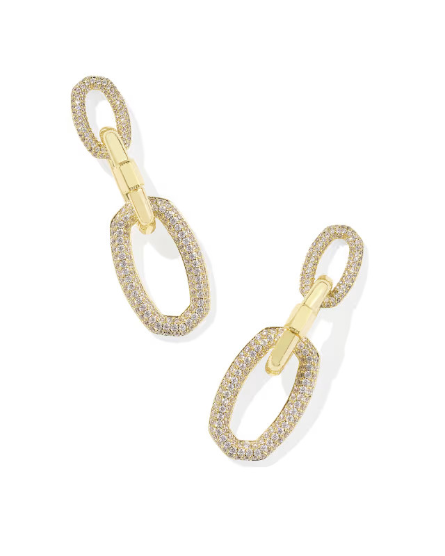 Emery Gold Statement Earrings in White Crystal | Kendra Scott | Kendra Scott