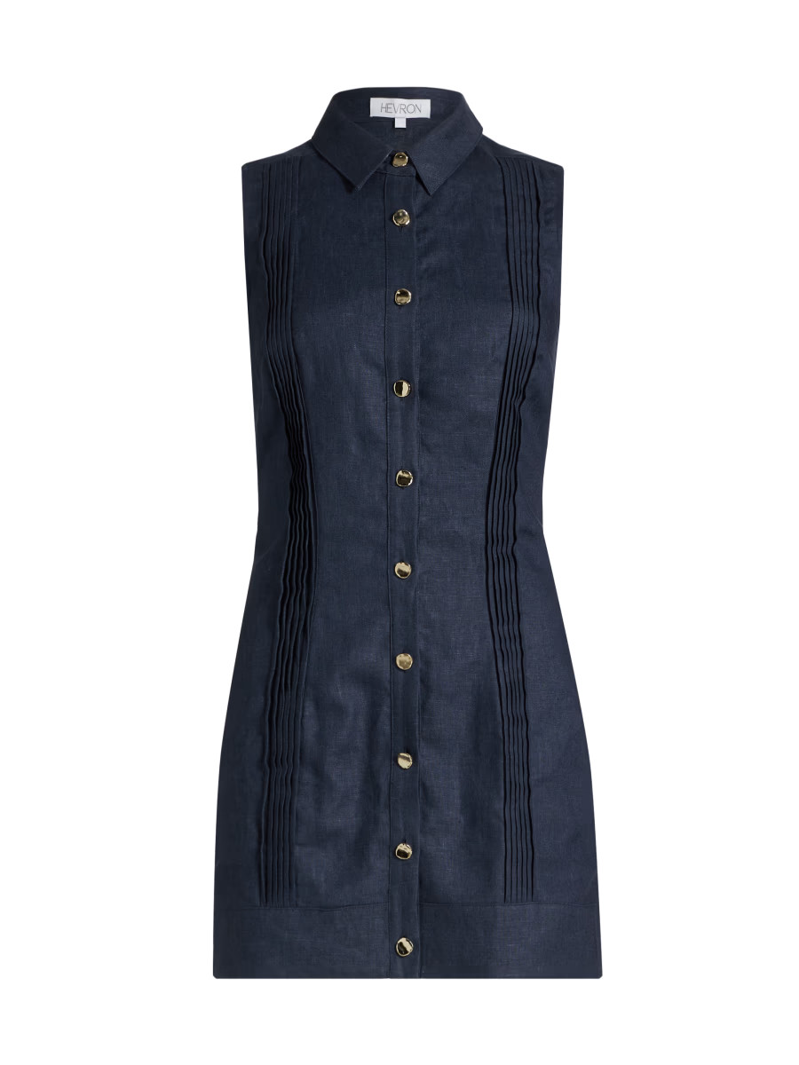 Riva Linen Button-Down Minidress | Saks Fifth Avenue