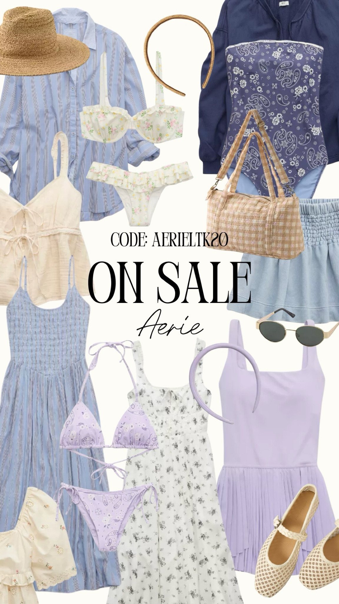 Aerie on SALE! Use code: AerieLTK20 💜

bathing suite, one piece, bikini, swim, bag, sunglasses, purple, blue, bow, top, bottoms, dress, activewear 

#LTKWatchNow 

#LTKU #LTKSeasonal