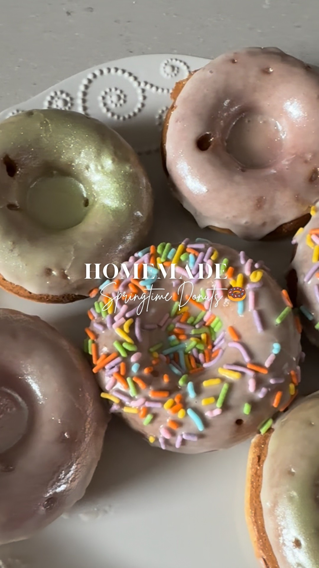 Homemade springtime donuts 🍩 These are still one of my kids favorites 😍 I have so much fun making them, this time I tried edible glitter and they turned out so fun! These are so easy to make and are gone very quickly 😋


Donuts
• 1/2 cup of plain Greek yogurt 
• 1/2 cup of milk 
• 1/4 cup of unsalted butter (melted and cooled)
• 1 egg (lightly beaten)
• 1 teaspoon of vanilla extract 
• 1 1/2 cups of all purpose flour 
• 1/3 cup of sugar 
• 1 teaspoon of cinnamon 
• 1 teaspoon of baking powder 
• 1/2 teaspoon of baking soda 
• 1/4 teaspoon of salt 
Glaze 
• 1 cup of powdered sugar 
• 4-5 tsp of milk
• 1/2 tsp of vanilla extract 

(Topping option) 
Cinnamon Sugar Topping 
• 1/4 cup of sugar
• 1/2 teaspoon of cinnamon 
• 2 tablespoons of melted butter 

Preheat the oven to 375 degrees F and grease two 6-cup donut pans with nonstick spray.
Add the yogurt, milk, butter, egg, and vanilla to a medium bowl. Whisk to combine well.
Add the flour, sugar, cinnamon, baking powder, baking soda, and salt to the bowl. Whisk to combine into a thick batter.
Use ¼ cup batter in each prepared donut spot.
Bake for 12-14 minutes, or until puffed up, golden brown, and a cake tester or toothpick inserted into the center of a donut comes out clean.
Remove from oven and let cool for a minute or two. Run a knife around the edges to loosen, as needed, then transfer donuts to a wire rack to cool completely.
In a small bowl mix powdered sugar, milk and vanilla and whisk them together. Dip the tops of the donuts to cover with glaze and then add your sprinkles! 

Homemade donut recipe, kids breakfast ideas, kids snacks, kids treats, springtime donuts, breakfast recipes, party recipe, Target, Amazon

#LTKKids #LTKfoodie #LTKmomlife