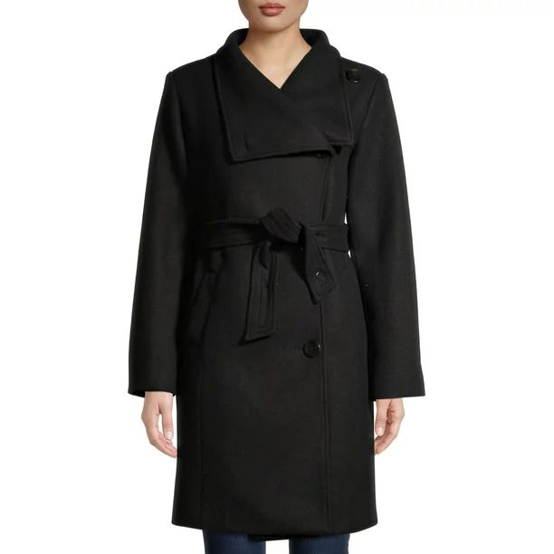 Mark Alan Women's Asymmetrical Belted Wrap Coat | Walmart (US)