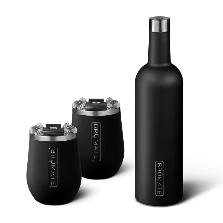 Insulated Wine Bottle + 2 Wine Tumblers - Denim | BruMate