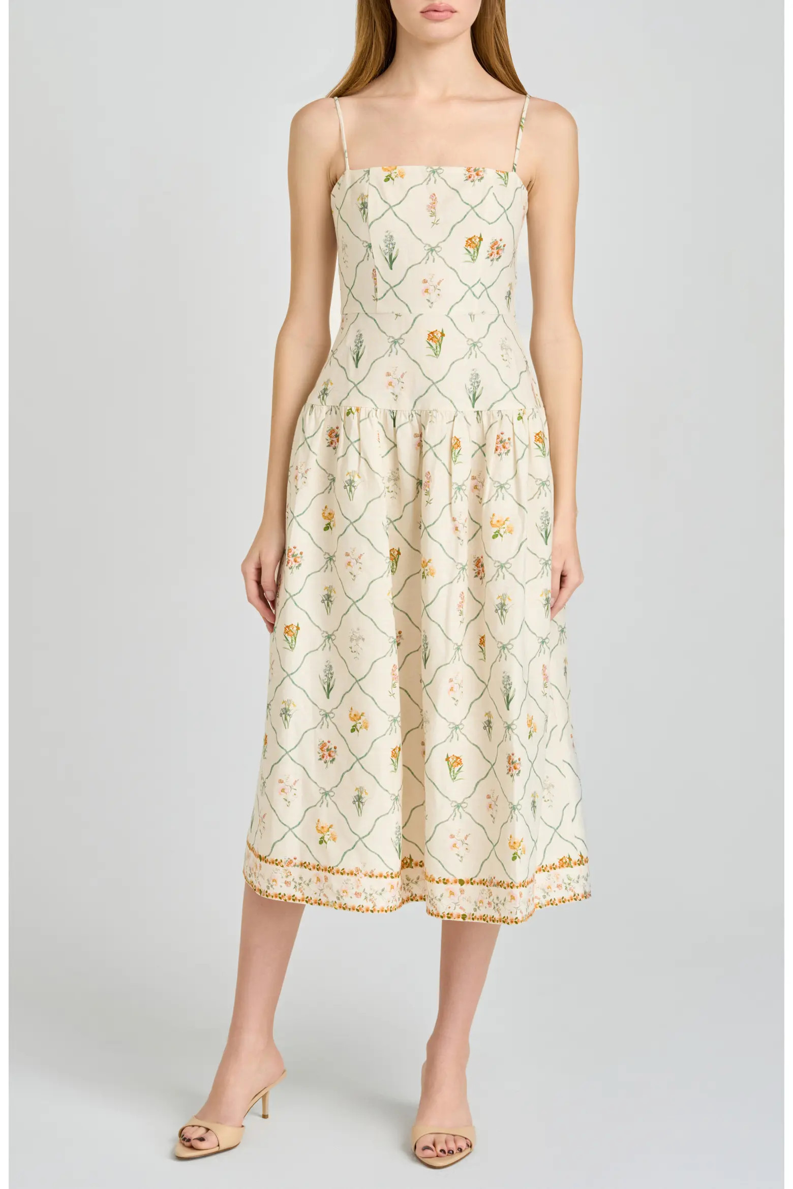 Juliet Print Linen Blend Midi Sundress (Women) | Nordstrom | Nordstrom