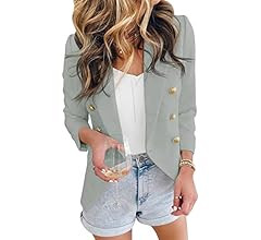 Asvivid Womens Casual Pocketed Office Blazers Draped Open Front Cardigans Jacket Work Suit | Amazon (US)