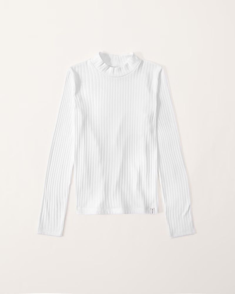 long-sleeve cozy mockneck tee | Abercrombie & Fitch (US)