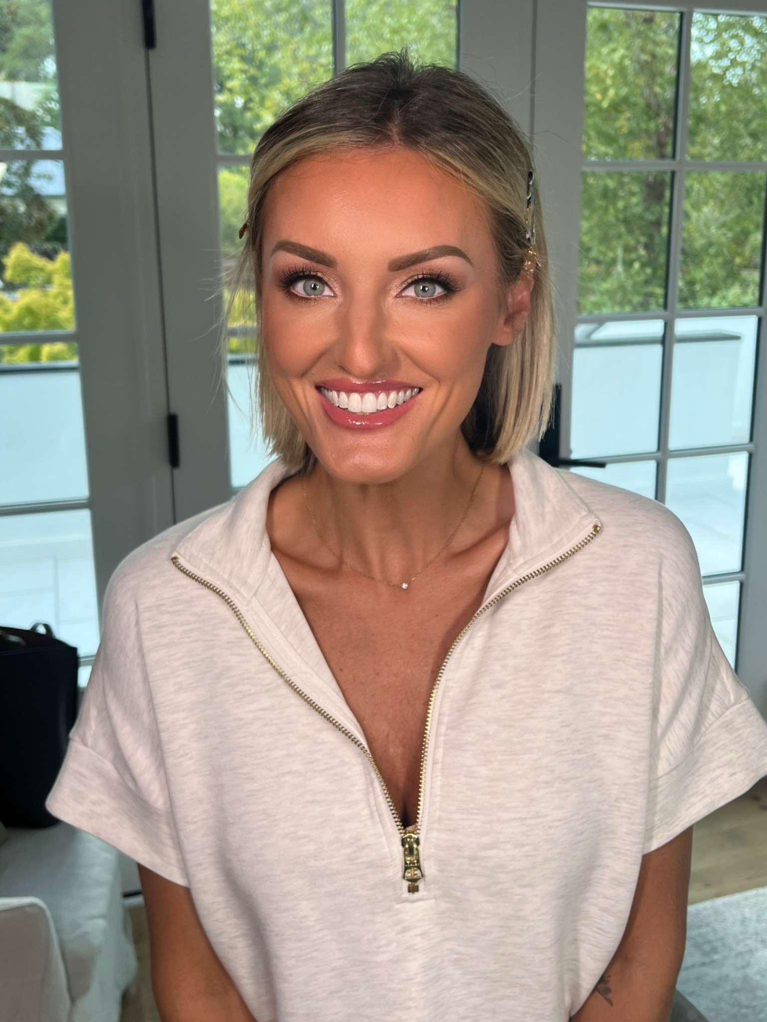 Makeup for the queen

Brows: Anastasia pomade “soft brown”
Eyes: 
Mac paint pot “painterly”
Natasha Denona palette
Bobbi Brown gel liner “black ink”
Lashes: Onlyall “D3 lightweight”
Chanel mascara “Le volume”
Too faced concealer “cream puff”
Foundation: 
Charlotte Tilbury skin foundation “6”
Tower 28 Sunny Days “35”
Mac mineral powder “medium dark and medium plus”
Fenty loose powder under eyes “lavender”
Fenty pressed “blur powder” control oil and shine
Benefit blush “PomPom” higher blush, Chanel “rose bronze” closer to apples and pull up
Chanel lip colors “intense brown” as liner, mix “light mauve and daring pink” as lipstick, add Dior “coral gloss"





#loverlygrey #anthro #anthropologie #loverlygreyxanthropologie 

#LTKBeauty #LTKFallSale #LTKStyleTip