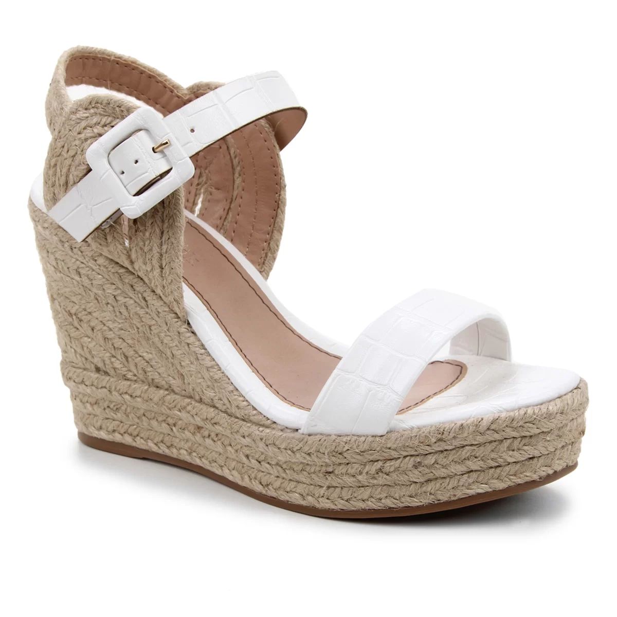 Sandália Plataforma Shoestock Crocodiles Corda Feminina - Caramelo | Shoestock BR