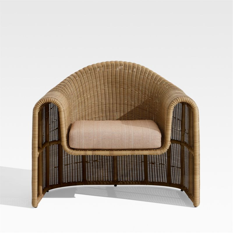 Simeon Outdoor Wicker Lounge Chair with Cushion + Reviews | Crate & Barrel | Crate & Barrel