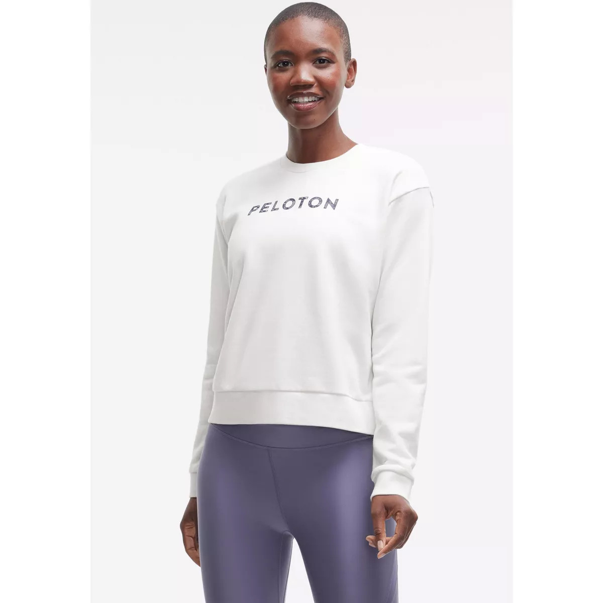 Peloton Women's Fleece Crewneck, Pearl, S | Target