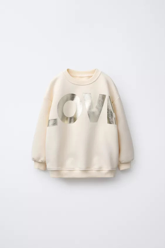 SHINY TEXT SWEATSHIRT | Zara US