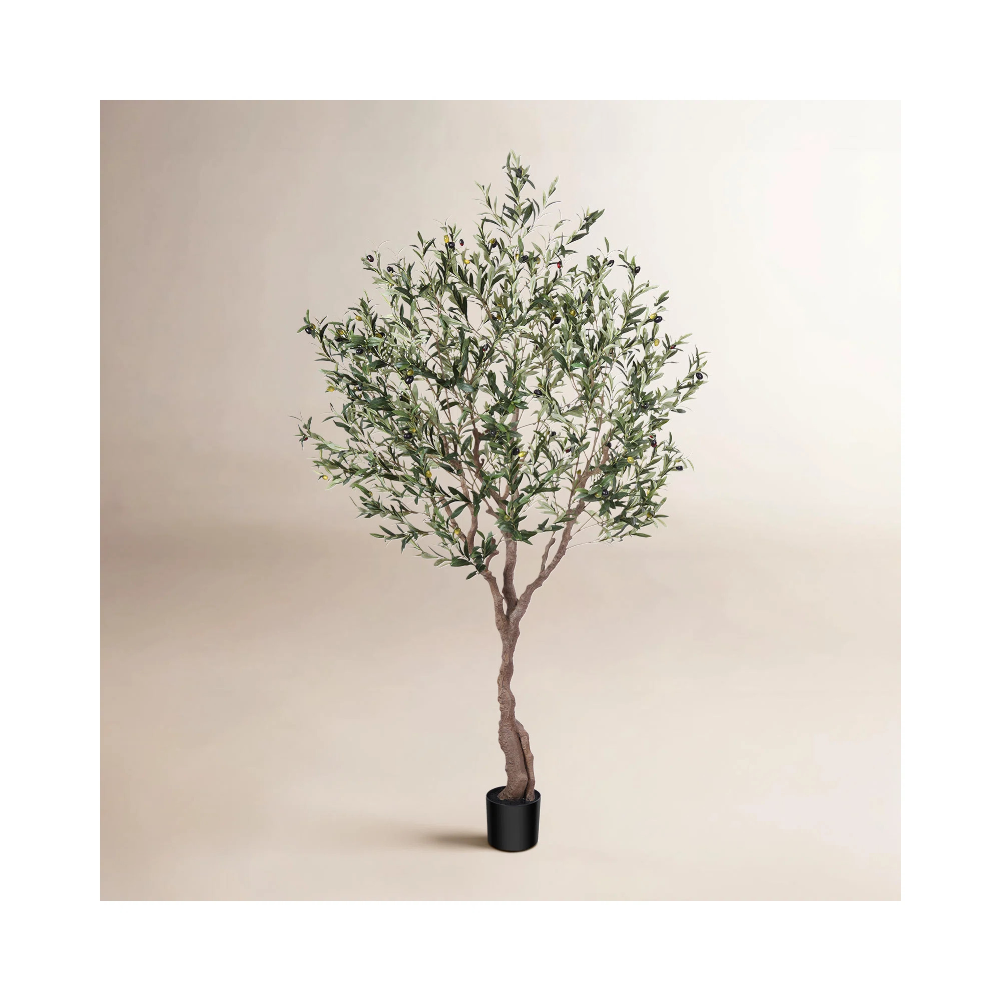 Adcock 7ft Faux Olive Tree in Pot, Artificial Olive Plants for Home & Office, Potted Olive for De... | Joss & Main