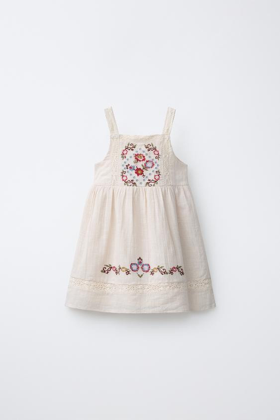 CROSS STITCH EMBROIDERED DRESS | Zara US