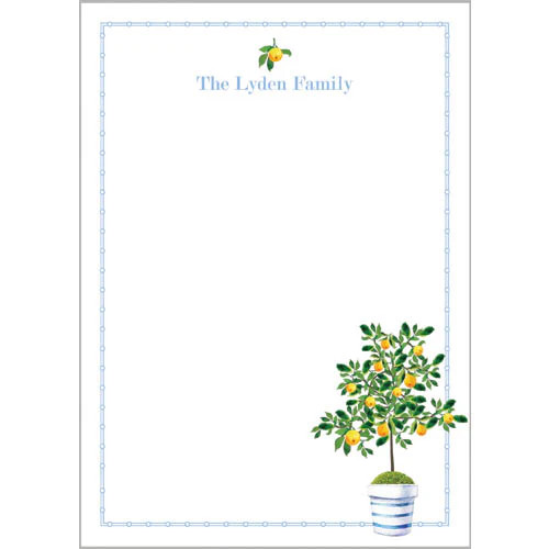 Lemon Tree Personalized Notepad | WH Hostess Social Stationery
