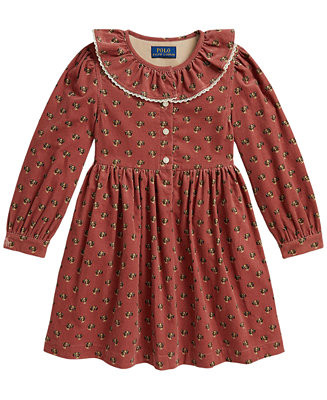 Girls' 2T-6X Floral Cotton Corduroy Shirt Dress | Macy's