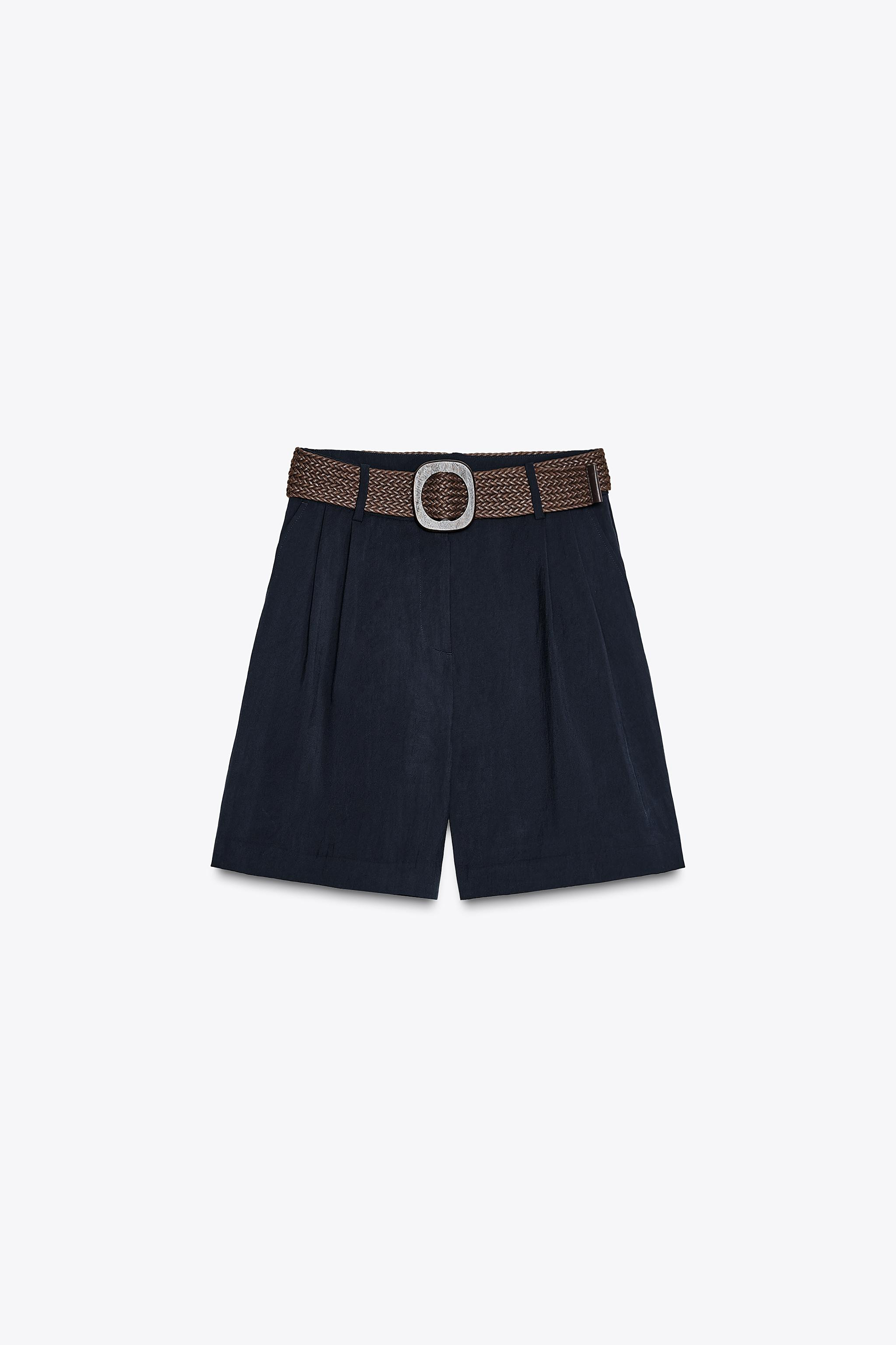 BERMUDA SHORTS WITH DARTS AND BELT | Zara UK