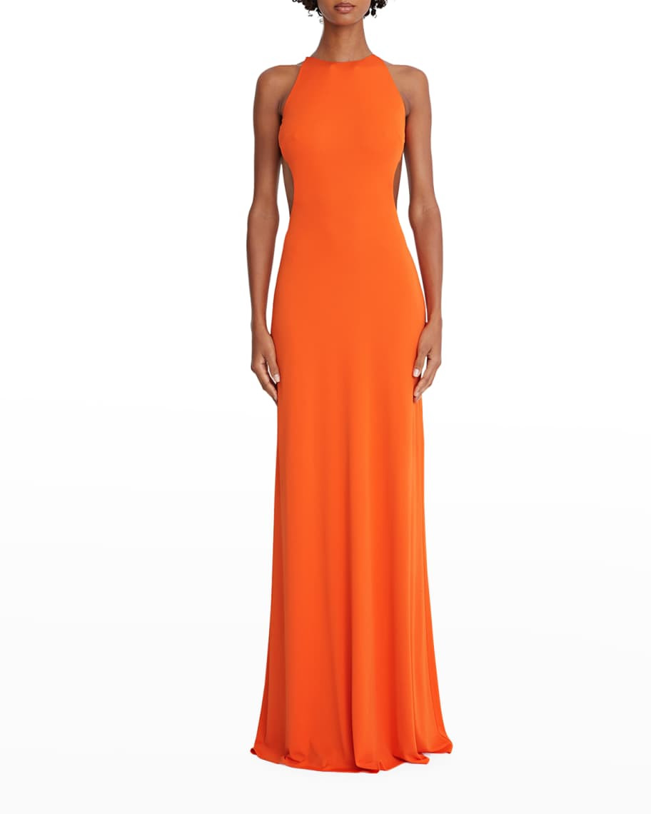 Halston Briar Open-Back Jersey Gown | Neiman Marcus