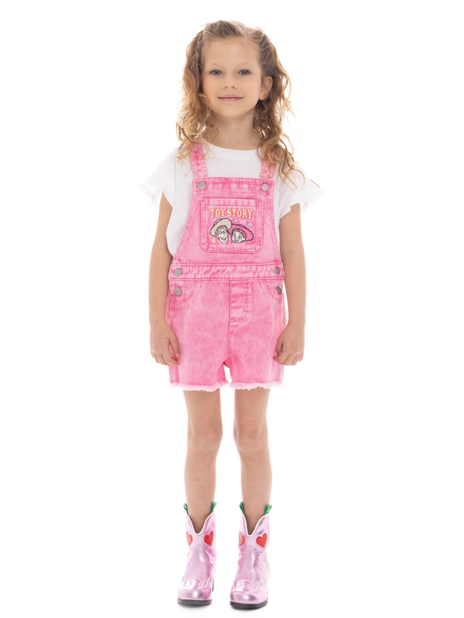 Disney Toddler Girl Toy Story Western Shortall and Flutter Sleeve Tee Set, 2-Piece, Sizes 12M-5T | Walmart (US)