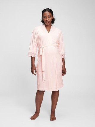 Maternity Softest Modal Lace-Trim Robe | Gap (US)