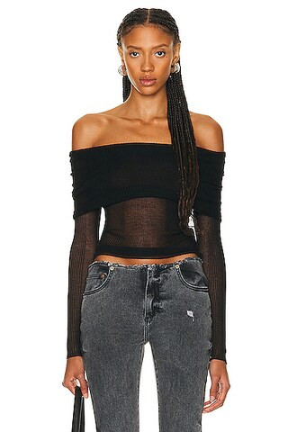 SER.O.YA Idalia Top in Black | FWRD | FWRD 