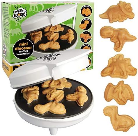 Dinosaur Mini Waffle Maker- Make Breakfast Fun and Cool for Kids and Adults with Novelty Pancakes... | Amazon (US)