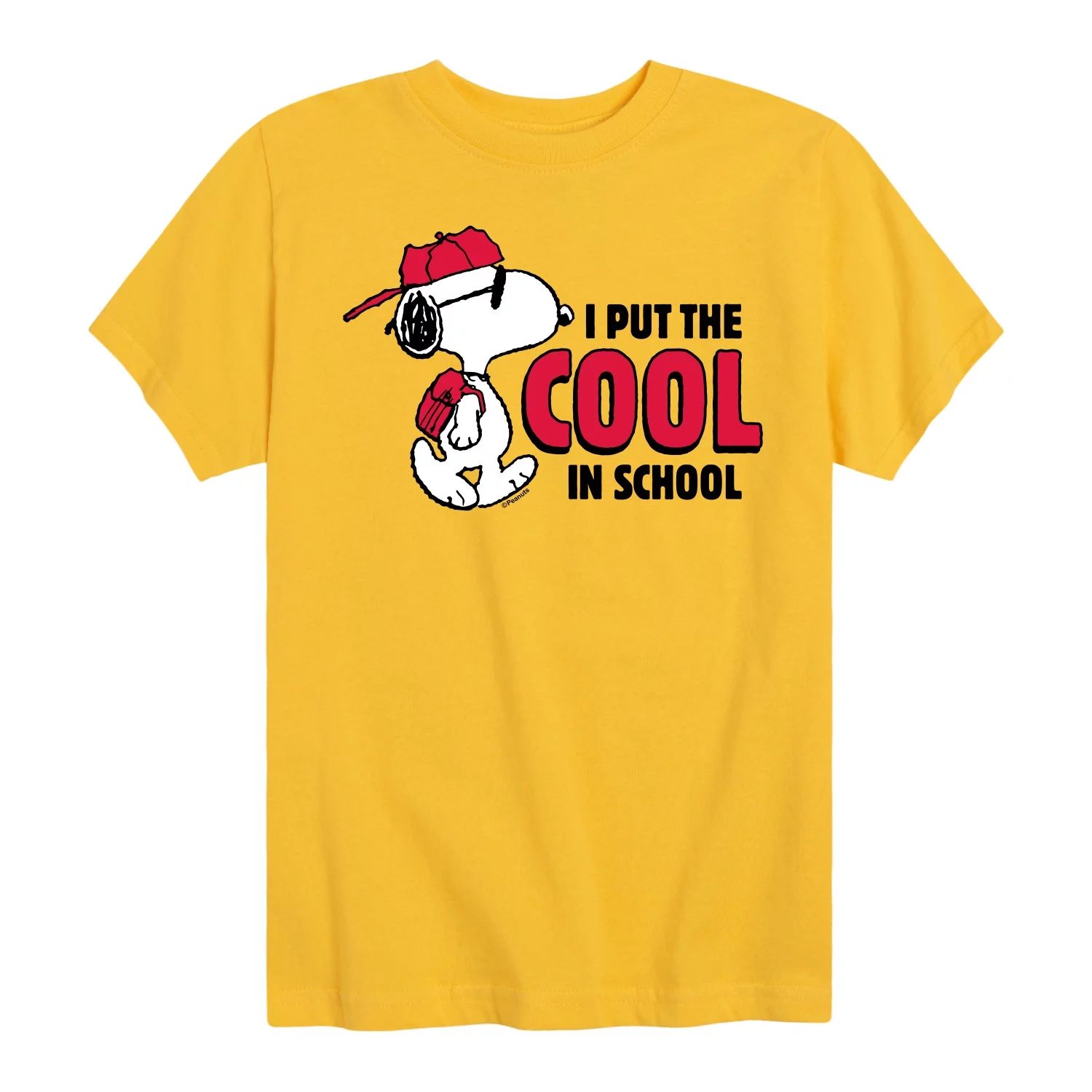 Peanuts - Snoopy - I Put the Cool in School - Toddler & Youth Short Sleeve Graphic T-Shirt | Walmart (US)
