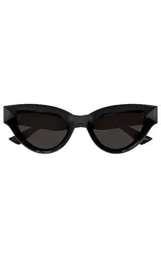 Edgy Cat Eye Sunglasses in Shiny Black | Revolve Clothing (Global)