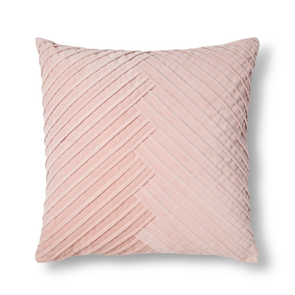 Blush Pleated Velvet Throw Pillow - Fieldcrest , Adult Unisex, Pink | Target