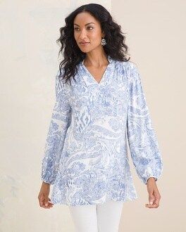Paisley-Print Pieced Peasant Blouse | Chico's