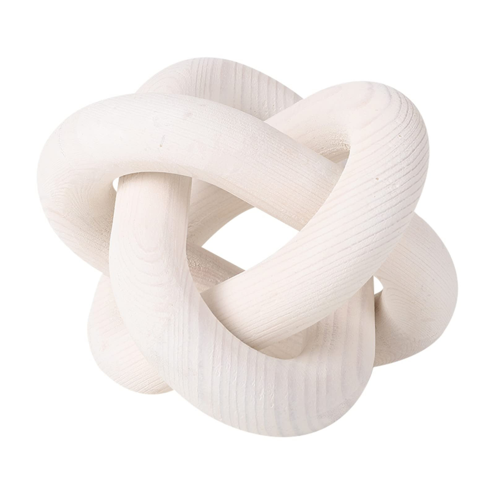 Renococo Wood Chain Link Decor 3-Link,6 Inch Dia Wood Knot Decor,White/Wood Color Hand Carved Dec... | Amazon (CA)