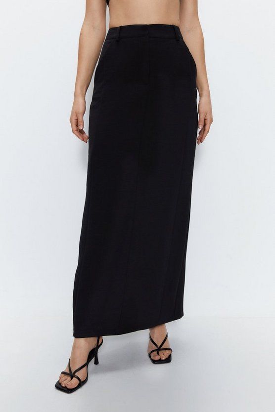 Premium Tailored Seamed Maxi Skirt | Warehouse UK & IE