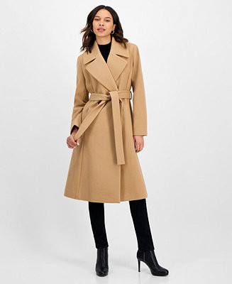 Women's Single-Breasted Belted Coat | Macy's