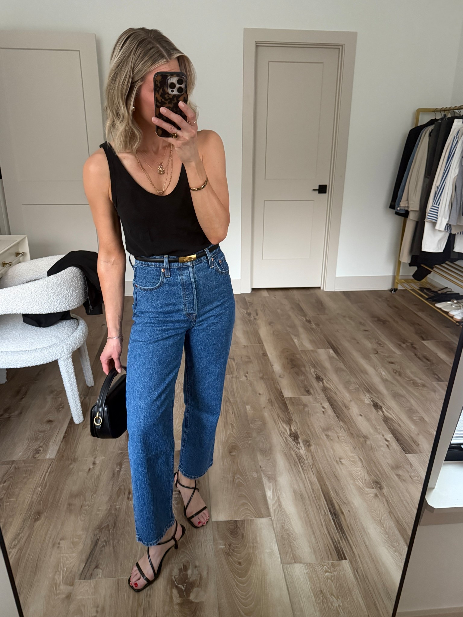 Wearing xs tank, jeans 26/27 inseam, small belt, heels tts 

#LTKootd #LTKgrwm #LTKOver40