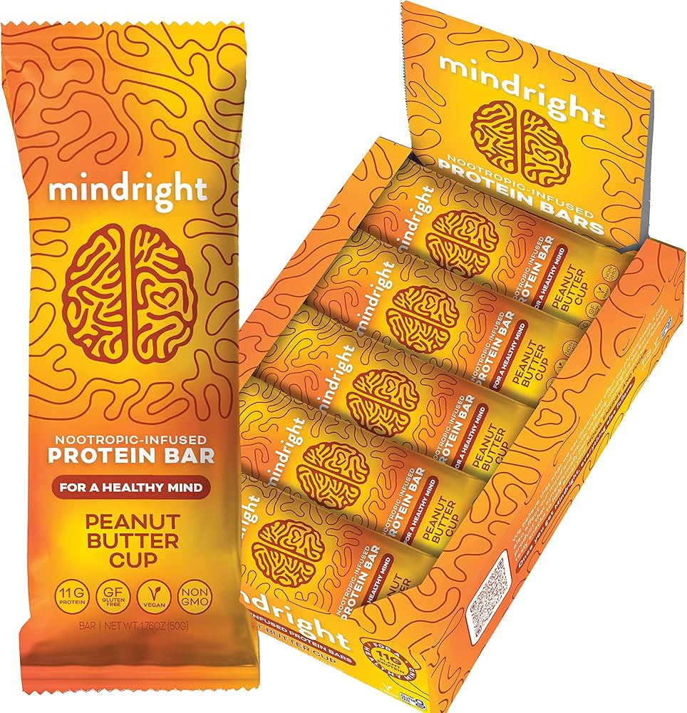 MINDRIGHT Superfood Vegan Protein Bars | Gluten Free Non-Gmo Low Sugar | All Natural Brain Food H... | Amazon (US)