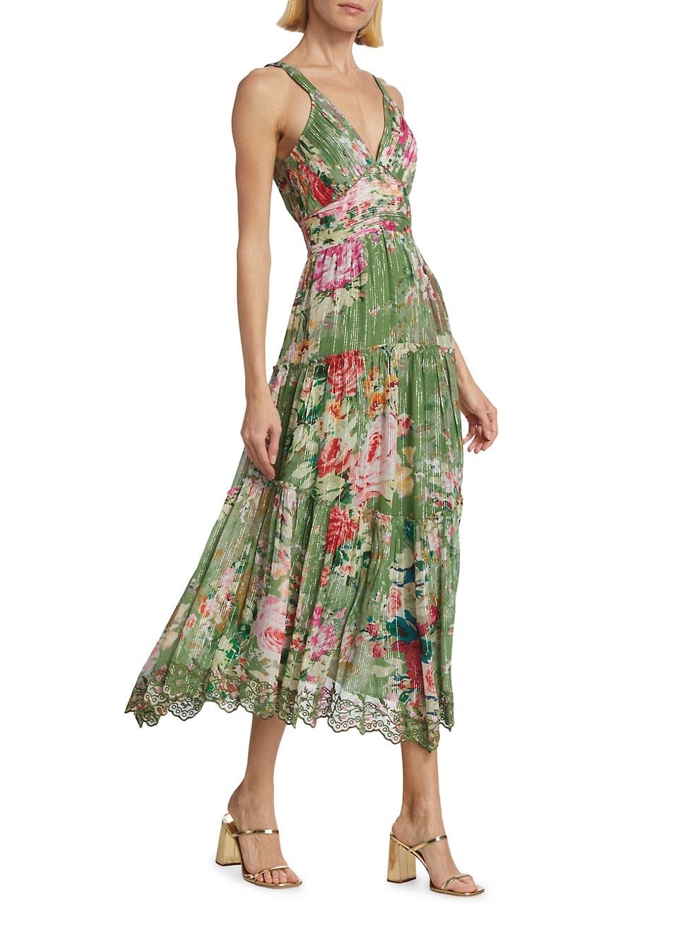 Zaria Floral Sleeveless Midi-Dress | Saks Fifth Avenue