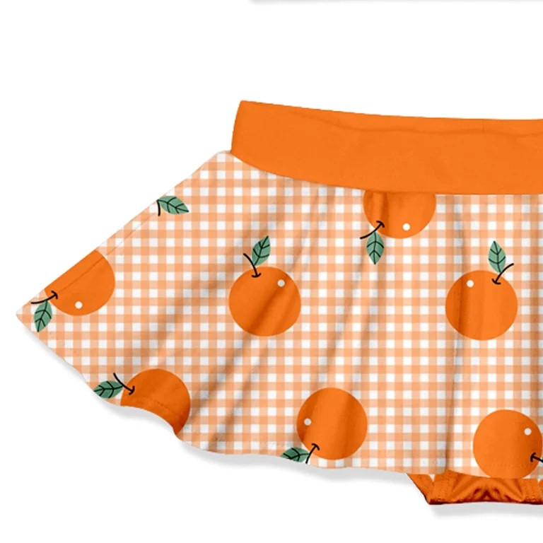 Millie Loves Lily Girls Orange Gingham Check 2-PC Ruffle Swimsuit,Toddler Girls,Size 4T,2-PCS,UPF... | Walmart (US)