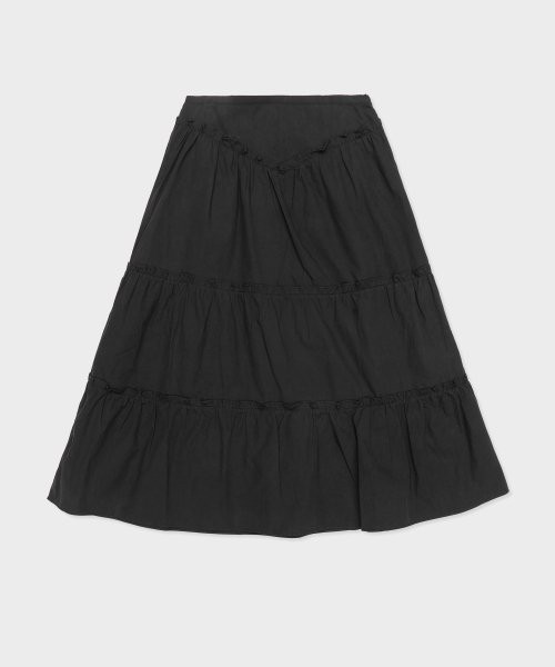 shirring long skirt black | Musinsa Global