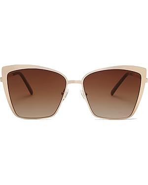 SOJOS Cateye Sunglasses for Women Fashion Mirrored Lens Metal Frame SJ1086 | Amazon (US)