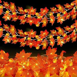 TURNMEON 2 Pack Thanksgiving Decorations Enlarged Maple Leaf Halloween Thanksgiving Decor Fall Li... | Amazon (US)