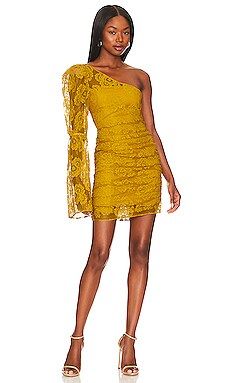 For Love & Lemons Tiana Mini Dress in Yellow from Revolve.com | Revolve Clothing (Global)
