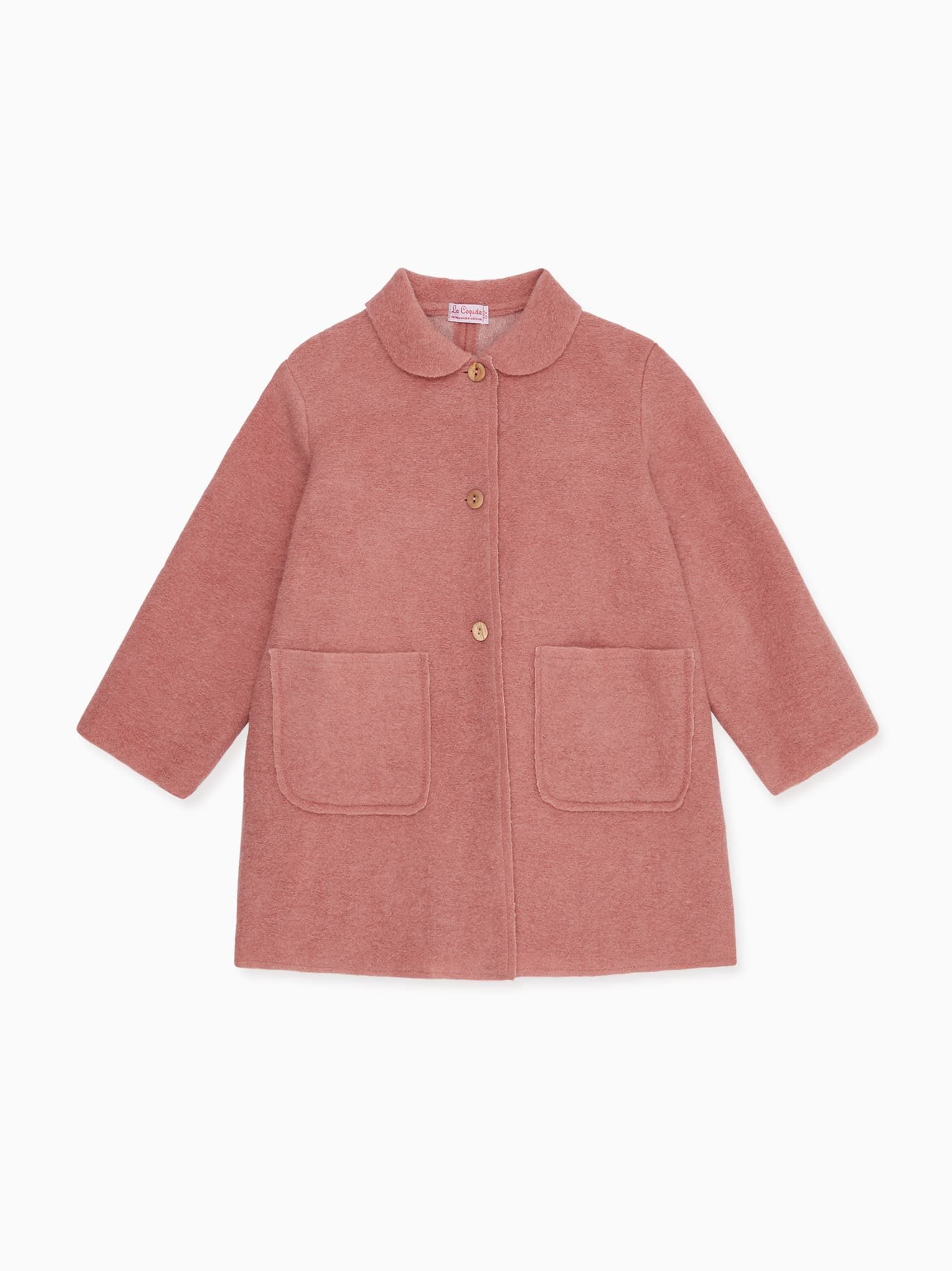 Pink Henrietta Girl Wool Coat | La Coqueta (US)