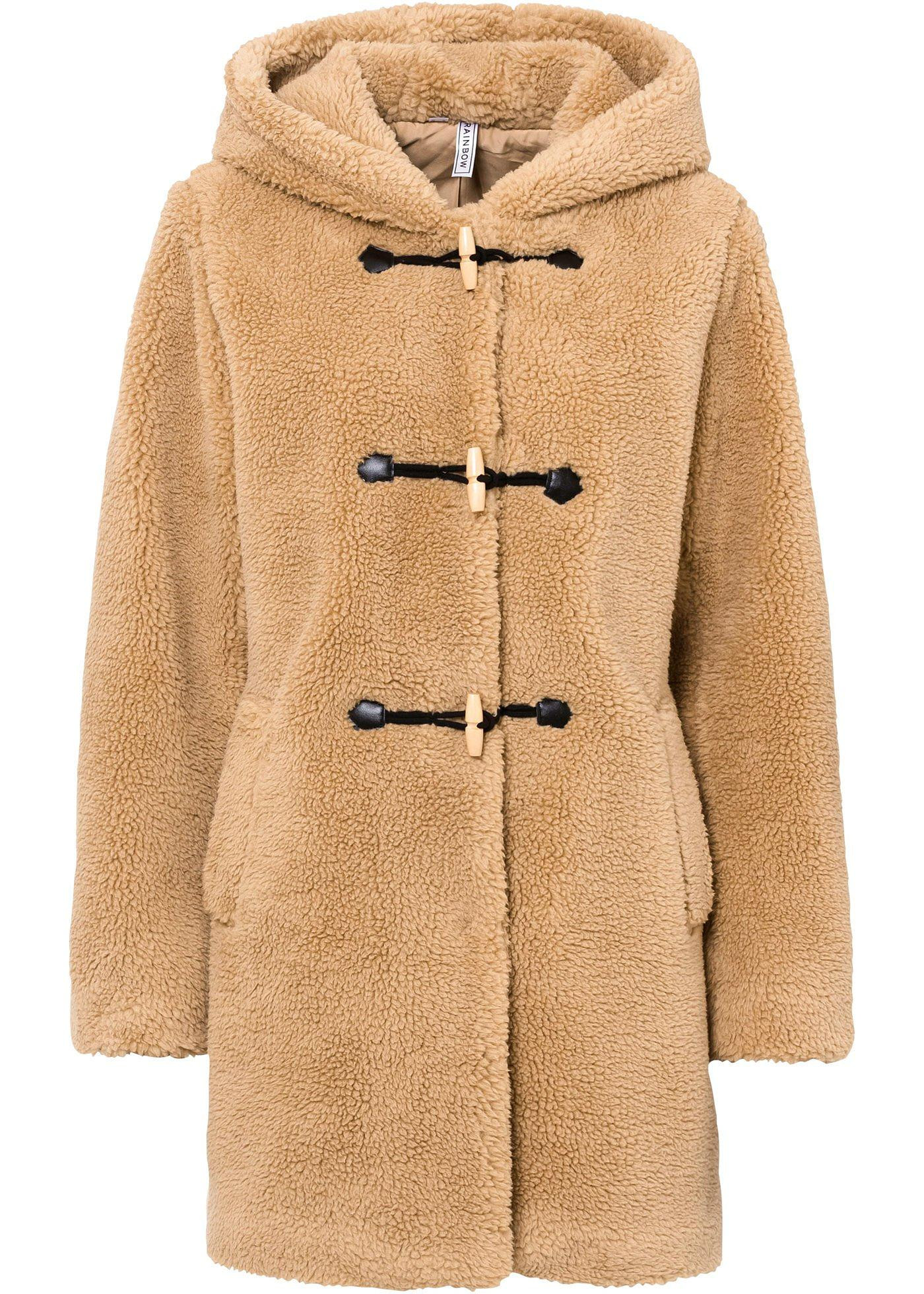 Duffle-coat mode en maille peluche avec capuche - cappuccino | Bonprix FR