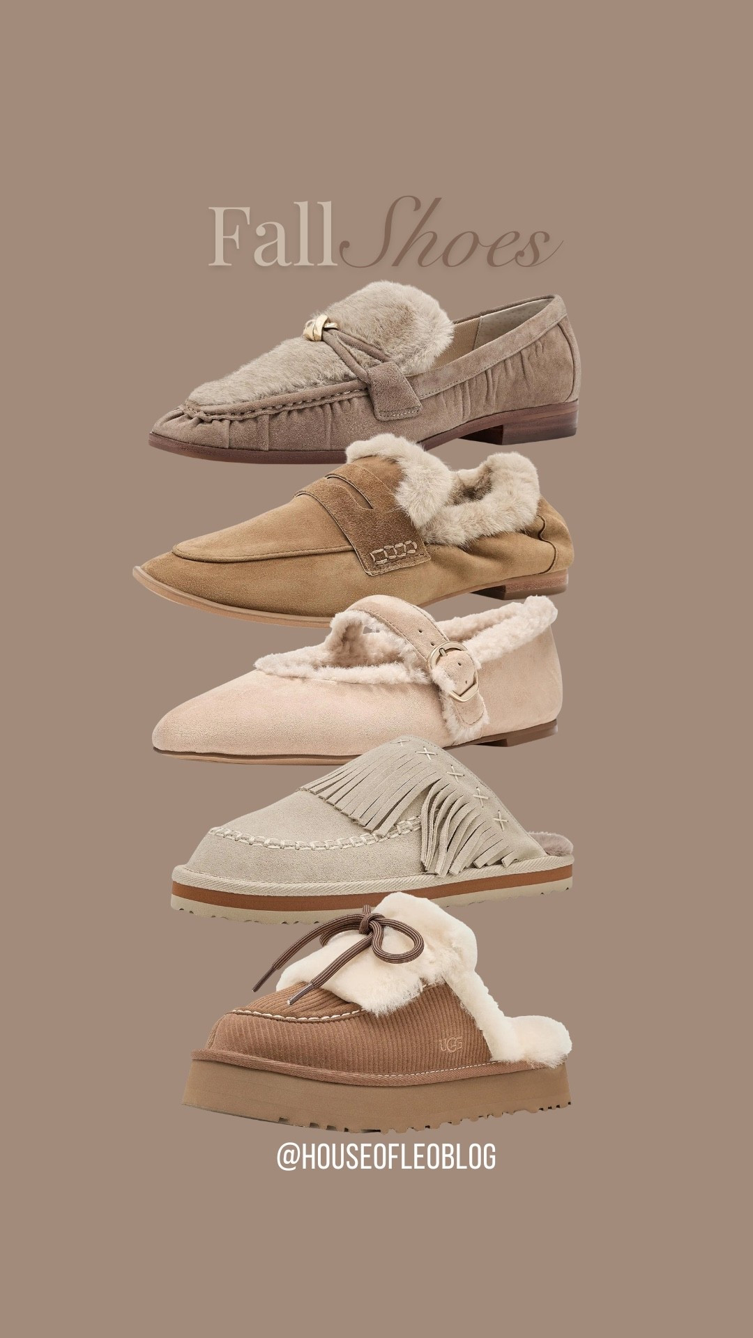 Fall shoes, loafers, Sherpa shoes, clogs, moccasins, Ugg, Uggs