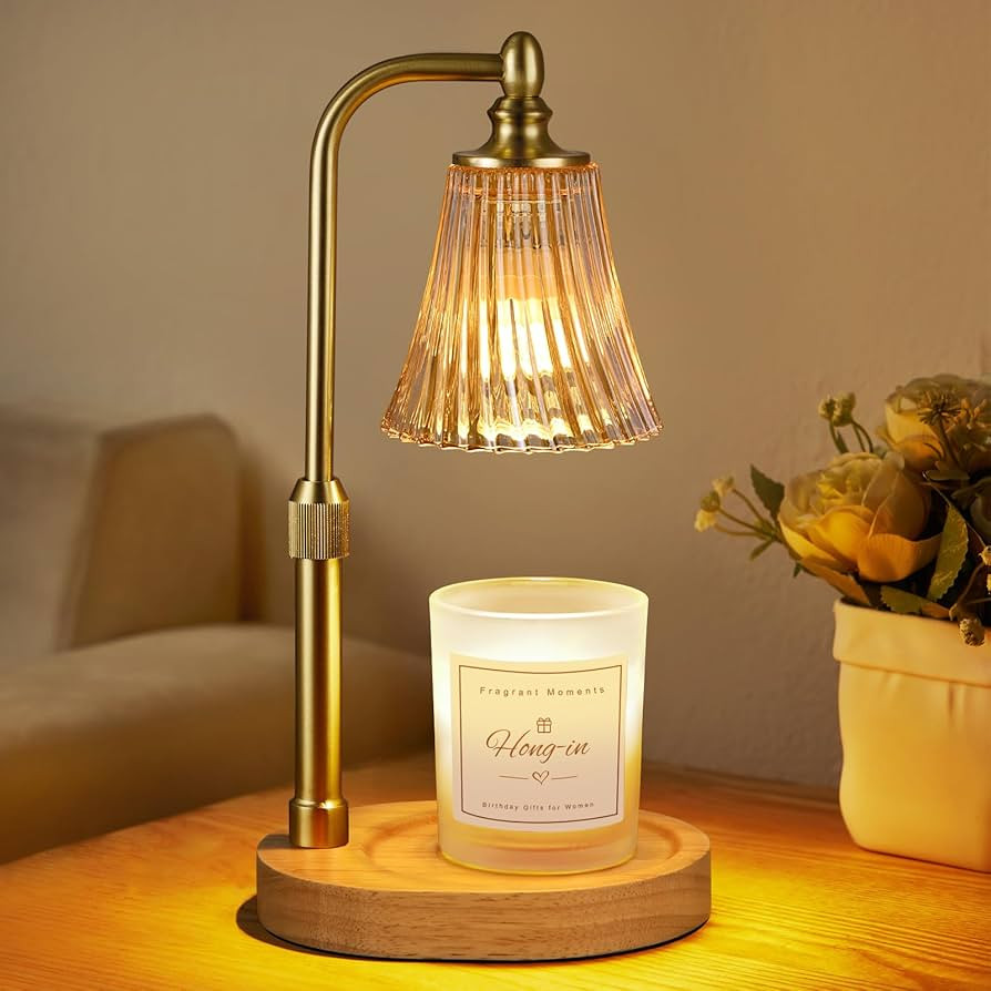 Amber Candle Warmer Lamp with Timer Dimmable,Birthday Gifts for Women Mom,Adjustable Height Wax M... | Amazon (US)