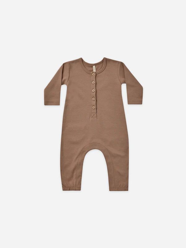long sleeve jumpsuit | cocoa | Quincy Mae