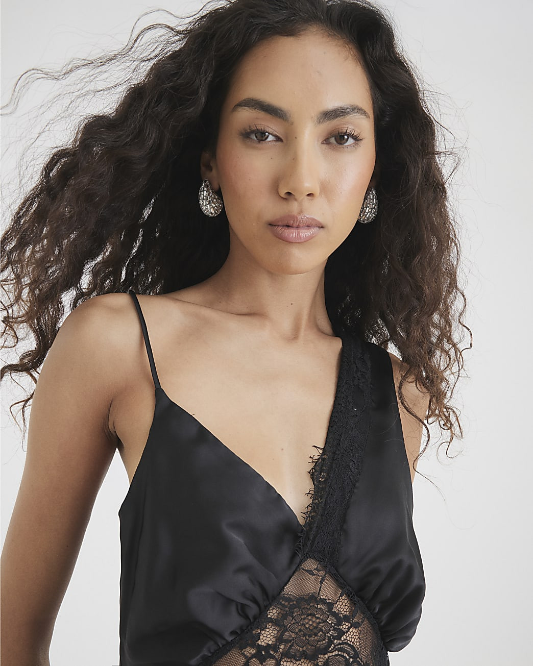 Silver Diamante Domed Earrings | River Island UK & IE