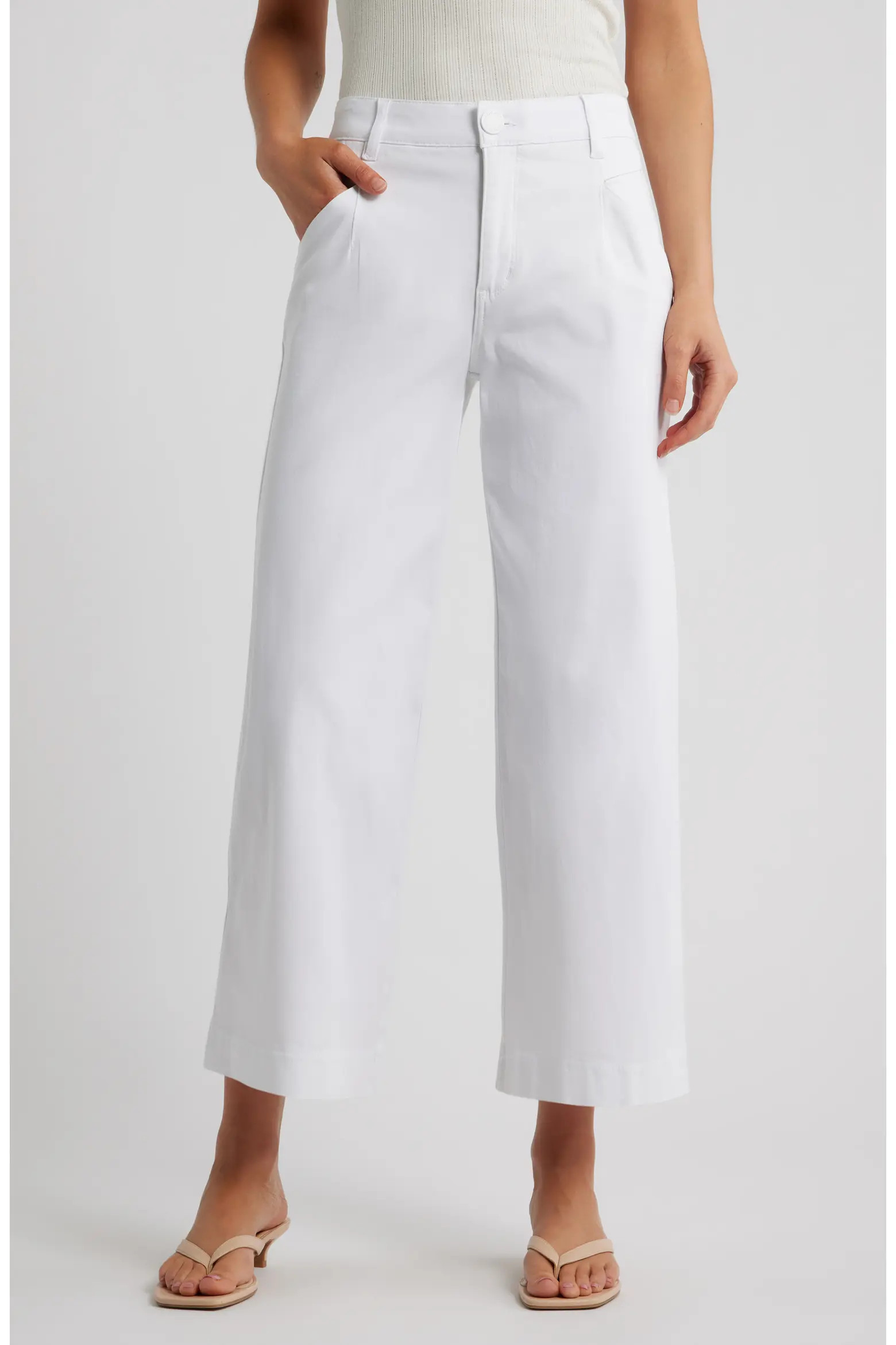 Wyatt Skyrise Crop Wide Leg Twill Pants (Women) | Nordstrom | Nordstrom