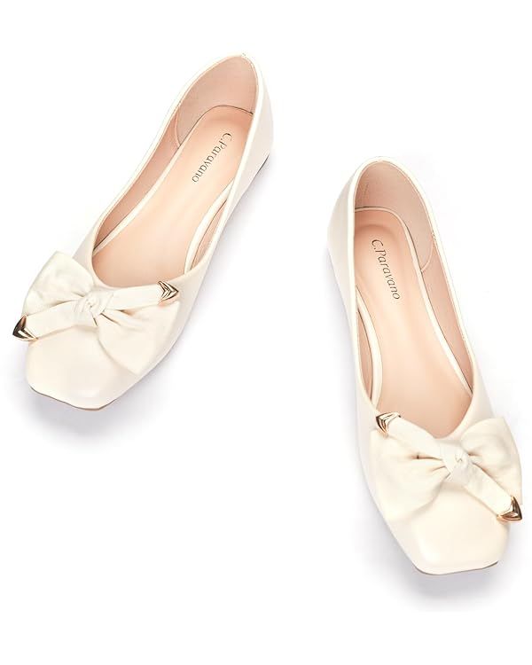 C.Paravano Women's Flats | Square Toe Flats for Women | Flat Shoes | Womens Ballet Flats | Slip O... | Amazon (US)