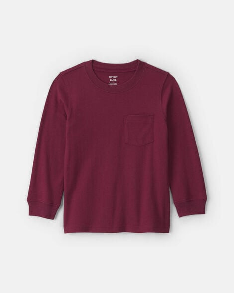 Toddler Boy Long-Sleeve Tee - Burgundy | Carter's | Carter's Inc