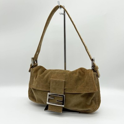 FENDI Mamma Baguette Shoulder Hand Bag Corduroy Authentic Ml | eBay US